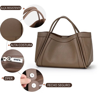 Bolsa Média Adriana Couro Legítimo - Zimmy - Bolsas